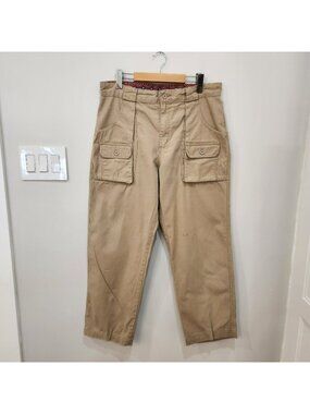 Vintage OshKosh Bgosh Pants Mens 34x29 Cargo Canvas Front Pockets Tan Beige